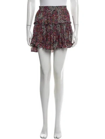 Pre-owned Misa Floral Print Mini Skirt In White