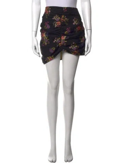 Pre-owned Misa Floral Print Mini Skirt In White