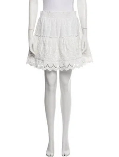 Pre-owned Misa Floral Print Mini Skirt In White