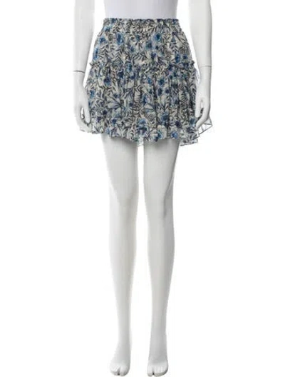 Pre-owned Misa Floral Print Mini Skirt In White