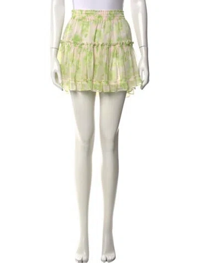 Pre-owned Misa Floral Print Mini Skirt In Yellow