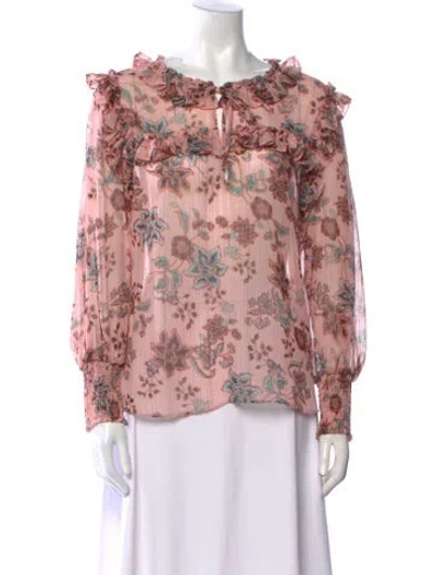 Pre-owned Misa Floral Print Off-the-shoulder Blouse In Multi