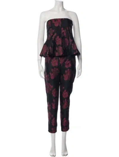Pre-owned Misa Floral Print Pant Set W/ Tags In Blue