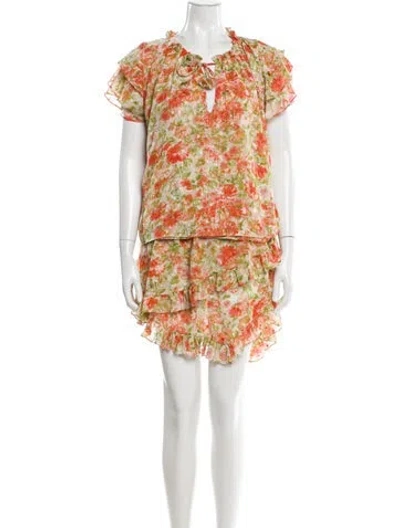 Pre-owned Misa Floral Print Set In Multi