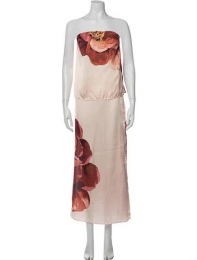 Pre-owned Misa Floral Print Skirt Set In Neutral