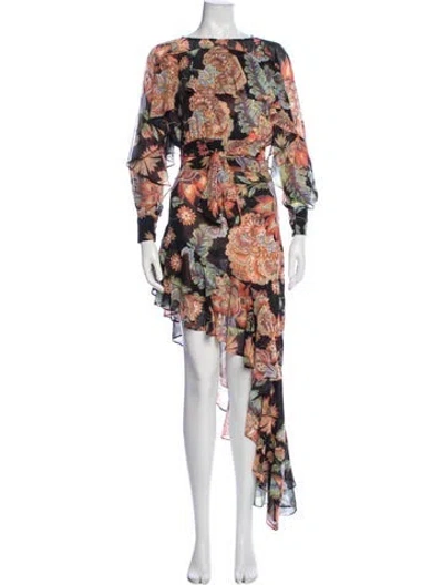 Pre-owned Misa Floral Print Skirt Suit In Multi