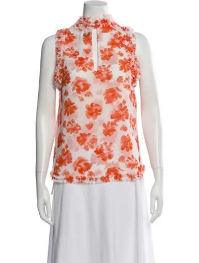 Pre-owned Misa Floral Print Sleeveless Blouse In Multi