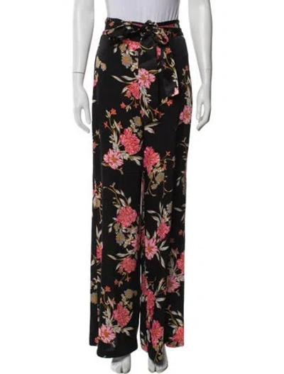 Pre-owned Misa Floral Print Wide Leg Pants In Multi