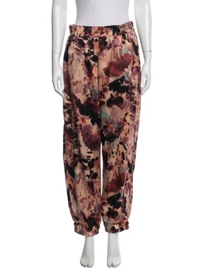 Pre-owned Misa Floral Print Wide Leg Pants In Multi