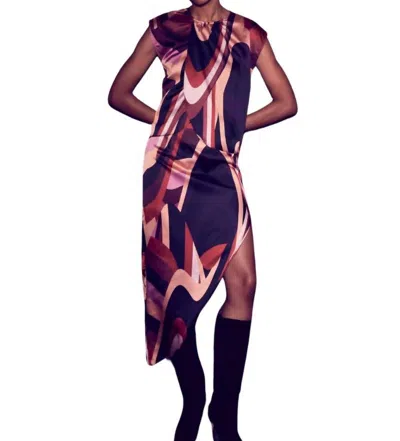 Misa Franco Skirt In Canyon Stripe Satin In Multi
