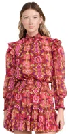 Misa Gianna Mini Dress In Chic Nostalgic Chiffon In Chic Nostalgic Chif
