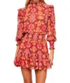 Misa Gianna Mini Dress In Chic Nostalgic Chiffon In Multi