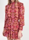 Misa Gianna Mini Dress In Chic Nostalgic Chiffon In Red