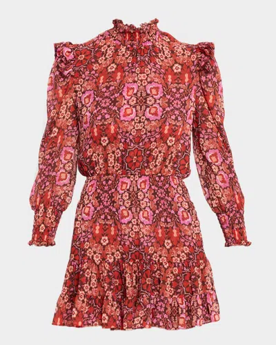 Misa Gianna Ruffle-trim Mini Dress In Multi