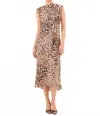Misa Giselle Midi Dress In Leopard Print In Animal Print