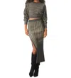 MISA GLORIA SKIRT IN BLACK/TAUPE