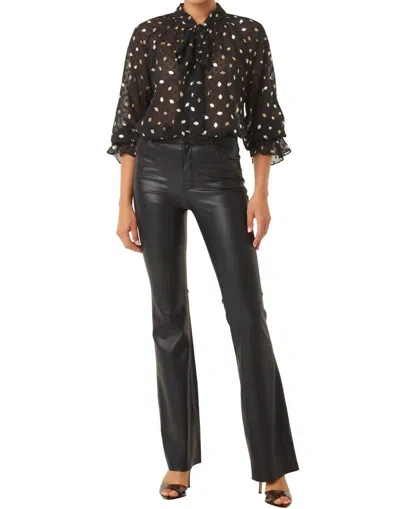 Misa Gracie Top In Diamond Clip Dot In Black