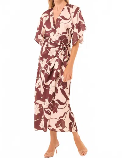 Misa Hadassa Dress In Chocolate Flora Mix In Brown