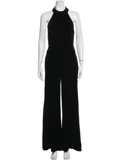Pre-owned Misa Halterneck Jumpsuit In Black