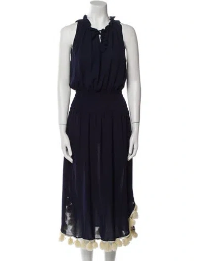 Pre-owned Misa Halterneck Long Dress In Black