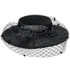 Misa Harada Millinery Women's Black Nina Shallow Boater Headdress