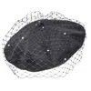 Misa Harada Millinery Women's Floe Veiled Beret In Black Cotton Knit