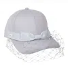 Misa Harada Millinery Women's Gigi Veiled Baseball Cap In Grey In Gray