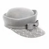 Misa Harada Millinery Women's Grey Anais Asymmetric Cap In Gray