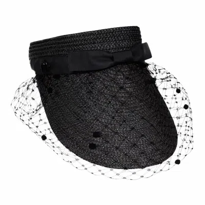 Misa Harada Millinery Women's Kiki Sun-visor With Dotted Veil Black