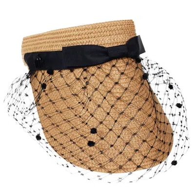 Misa Harada Millinery Women's Neutrals Kiki Sun-visor With Dotted Veil