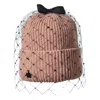 Misa Harada Millinery Women's Neutrals Mina Crystal Veiled Beanie Camel In Brown