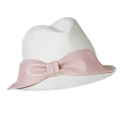 Misa Harada Millinery Women's Sandy Off-white Panama Straw Hat In Pink