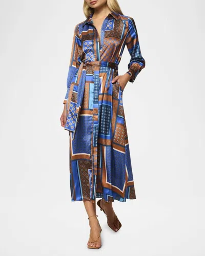 Misa Herminia Dress In Tile Patchwork In Multi
