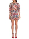 Misa Honor Floral Mini Dress In Pink Multi In Multi