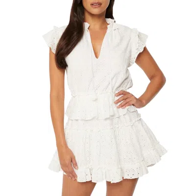 Misa Iliana Dress In White Eyelet In Multi