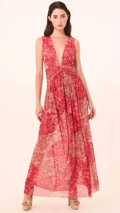 Misa Imani Maxi Dress In Patchwork Lace In Pattern