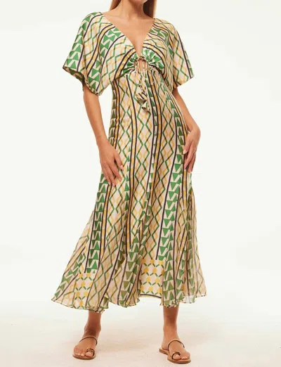 Misa Irena Dress In Limoncello Geo Mix In Green