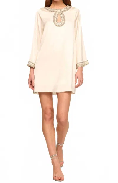 Misa Ivy Crystal Dress In Ivory In White