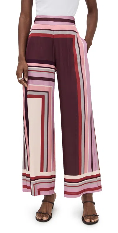 Misa Izzie Pants Chocolate Geo Stripe In Burgundy