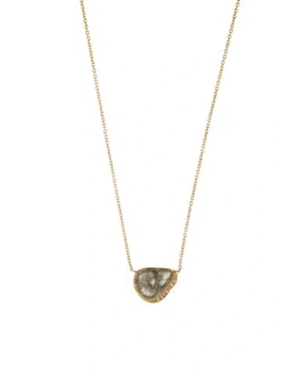 Pre-owned Misa Jewelry 14k Diamond Hidden Cove Pendant Necklace, 16.5" In Multi