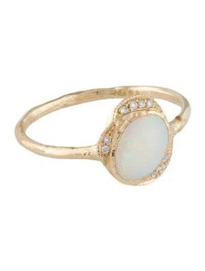 Pre-owned Misa Jewelry 14k Opal & Diamond Oasis Cocktail Ring In Multi