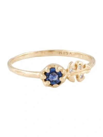 Pre-owned Misa Jewelry 14k Sapphire & Diamond Floret Ring In Multi