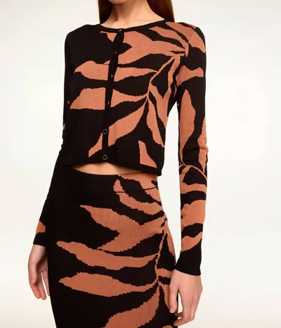 Misa Joana Cropped Cardigan In Fernal Glow In Multi