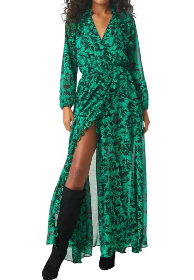 Misa Jocasta Dress In Emerald Abstract In Blue