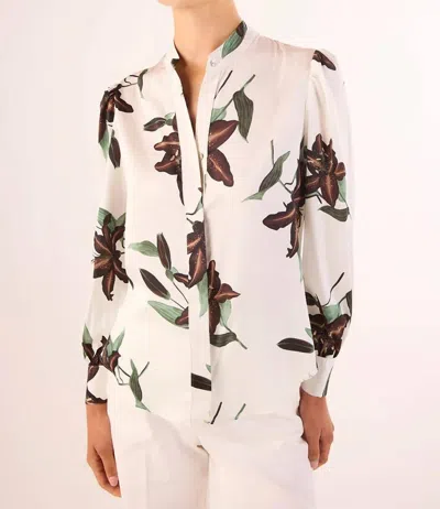Misa Jolie Long Sleeve Top In Black Lilly In Multi