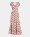 Misa Judith Paisley Maxi Dress In Brown