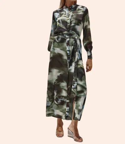 Misa Juliana Dress In Blurred Casablanca Lily Floral In Gray