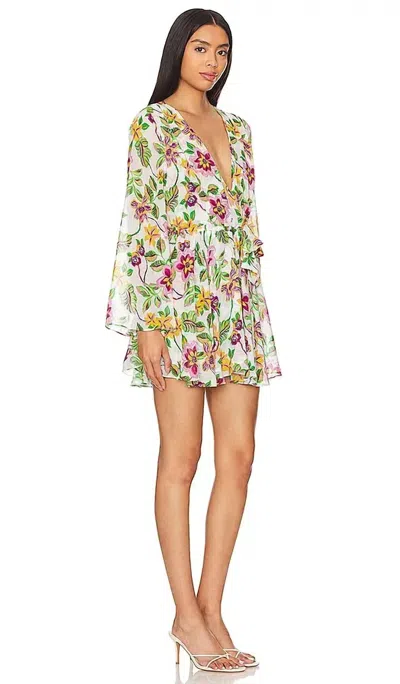 Misa Kaia Dress In Floral Exotica In Gold