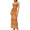 Misa Kalil Dress Brown Flora Santiago In Multi