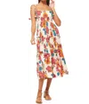 Misa Kamina Midi Dress In Flora Marbella In Multi